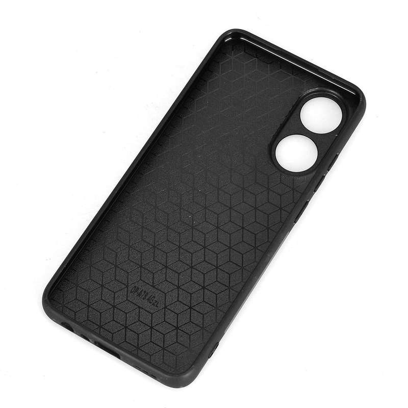 For OPPO A78 4G Cow Pattern Sewing Back Cover Phone Case(Black)