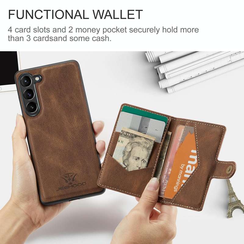For Samsung Galaxy A54 5G / A54 4G JEEHOOD Retro Magnetic Detachable Protective Phone Case with W...