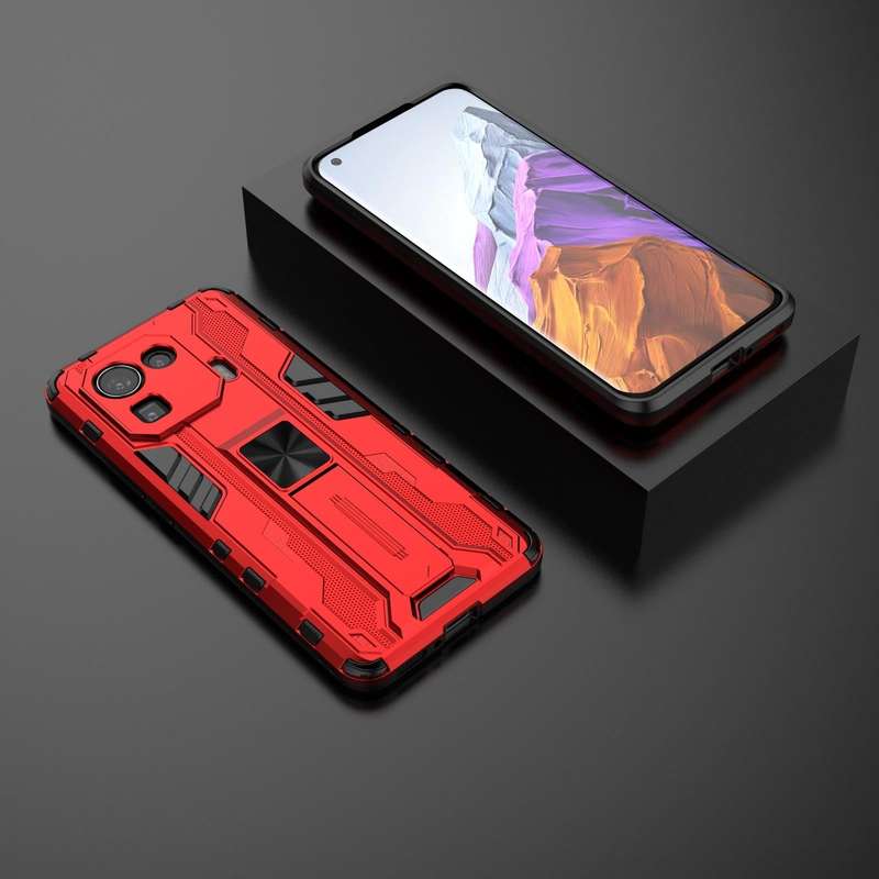 For Xiaomi Mi 11 Pro Supersonic PC + TPU Shock-proof Protective Case with Holder(Red)