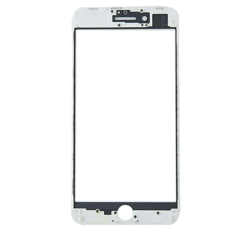 for iPhone 8 Plus Front Screen Outer Glass Lens with Front LCD Screen Bezel Frame(White)