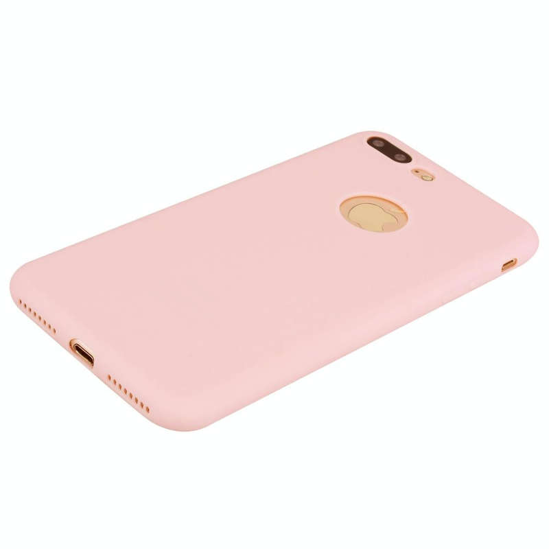 For iPhone 8 Plus / 7 Plus Candy Color TPU Case(Pink)