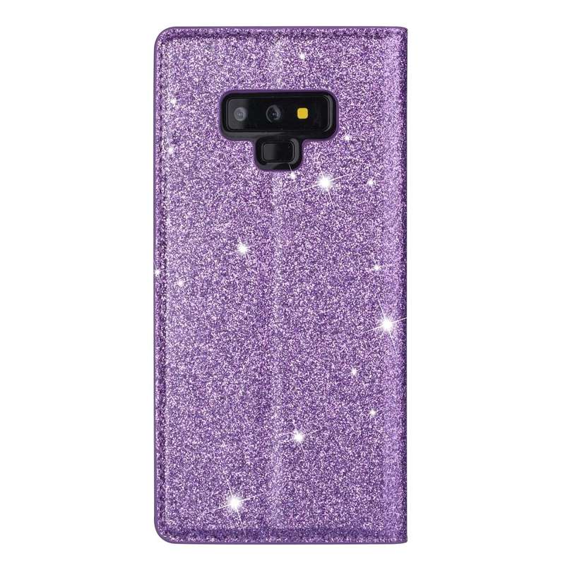 For Samsung Galaxy Note 9 Ultrathin Glitter Magnetic Horizontal Flip Leather Case with Holder & C...