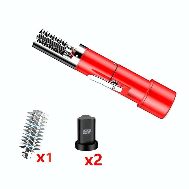 Electric Fish Scale Scraper Household Automatic Wireless Scraping Tool CN Plug Red Double Battery