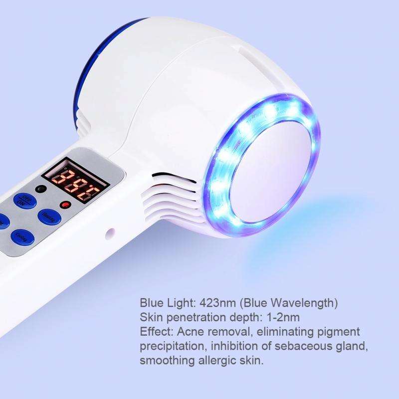 Face Care Device Hot Cold Hammer Cryotherapy Blue Photon Acne Treatment Skin Beauty Massager Lift...