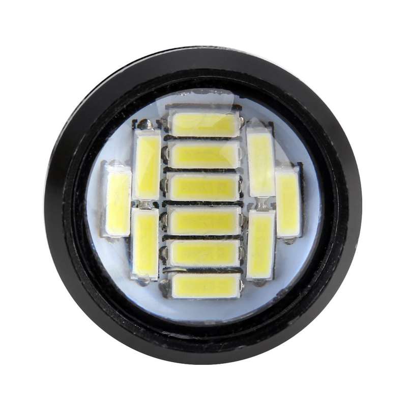 2 PCS 2W Car Auto Eagle Eyes Fog Light Turn Light with 12 SMD-4014 LED Lamps, DC 12V Cable Length...