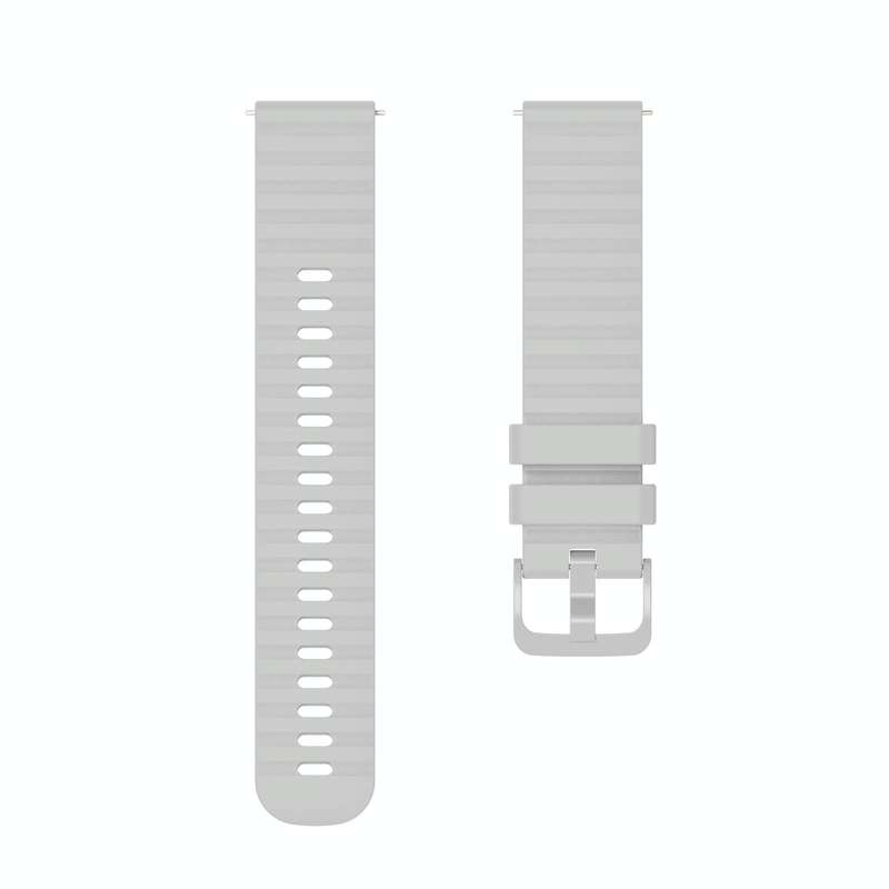 For Garmin Vivomove 3S 18mm Wavy Dotted Solid-Color Silicone Watch Band(Gray)