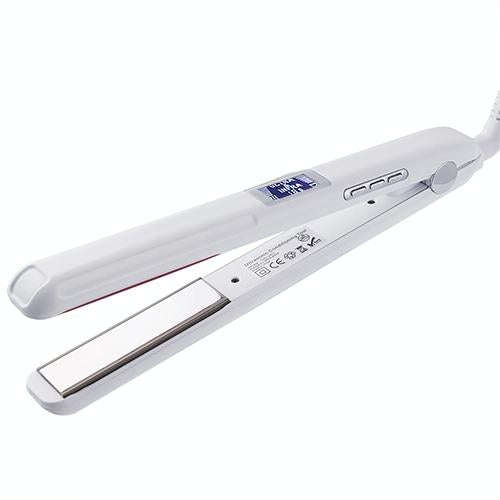 RUCHA Ultrasonic Infrared Hair Care Iron Straightener with Adjustable Upgraded LCD Display(White)