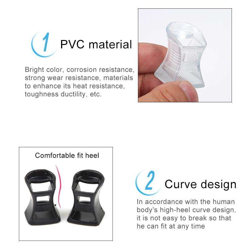 5 Pairs Hard Wearing Anti-slip PVC StoppersShoes High Heel Cover Protectors, Size: L ,Random Colo...