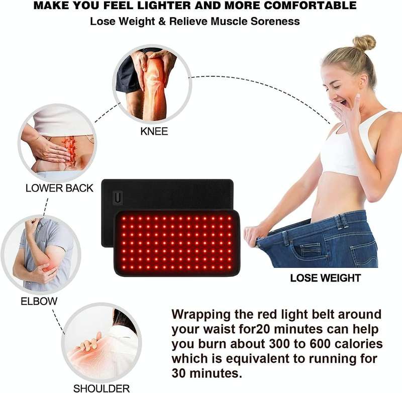 120 LEDs Red Light + Infrared Light Therapy Belt For Back Shoulder Waist Pain Relief EU Plug