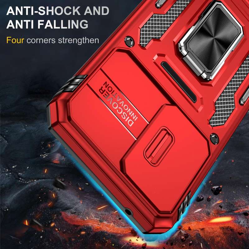 For Samsung Galaxy A54 Armor PC + TPU Camera Shield Phone Case(Red)