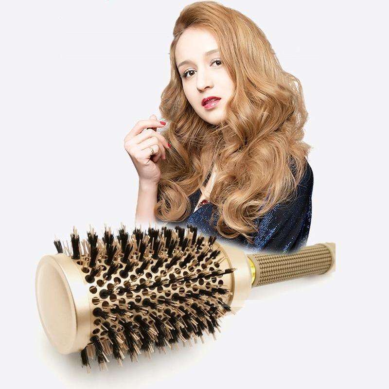 High Temperature Resistant Ceramic Bristles Roller Comb Nylon Needle Cylinder Curling Comb, Colou...