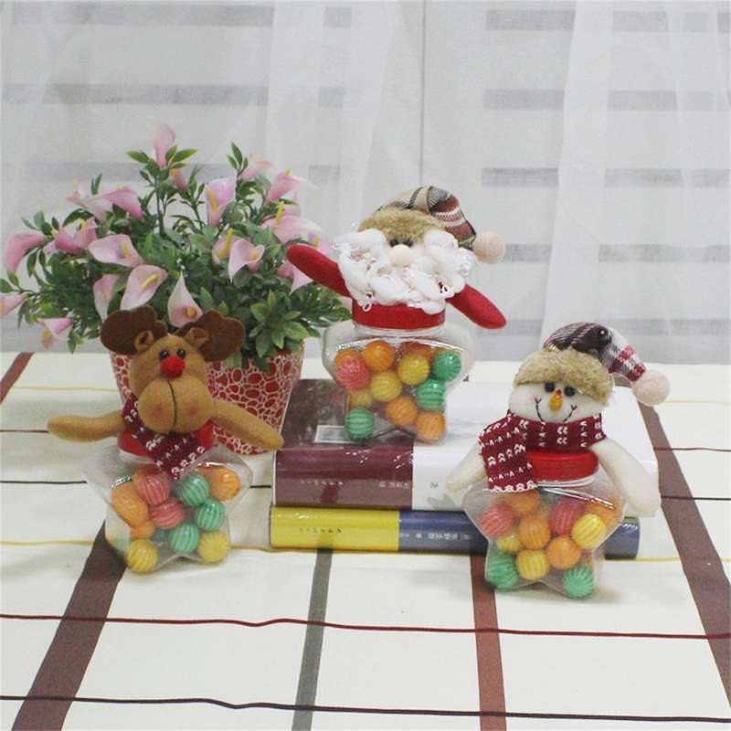 Star Shape Santa Claus Candy Jar Christmas Decoration