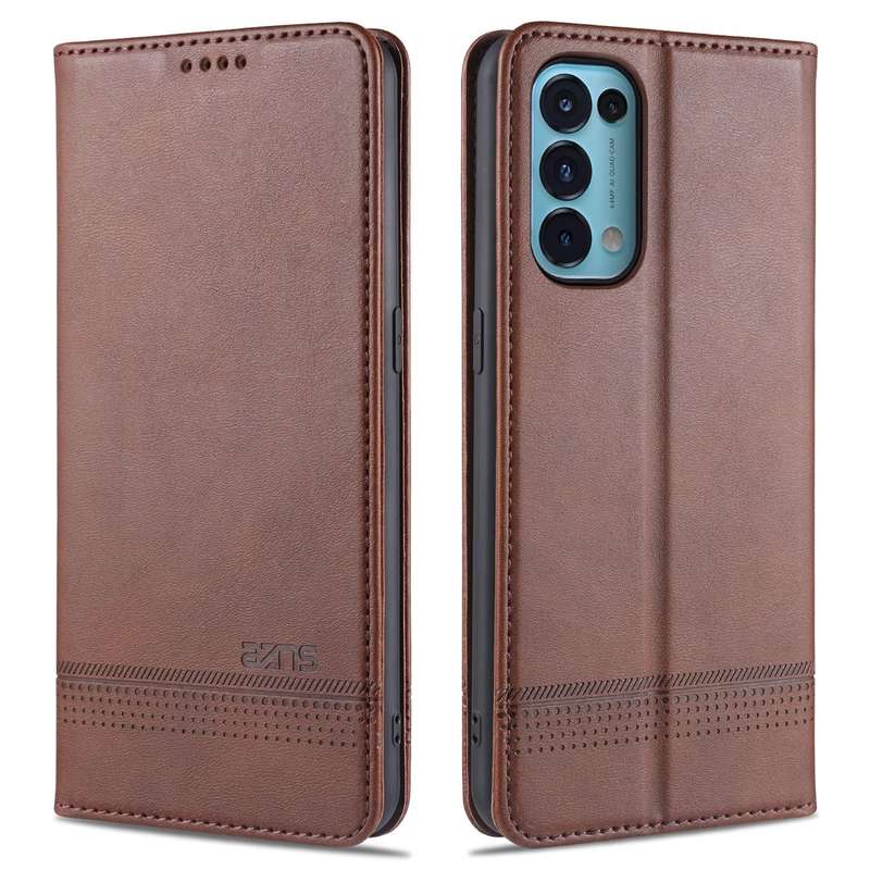 For Oppo Reno5 5G AZNS Magnetic Calf Texture Horizontal Flip Leather Case with Card Slots & Holde...