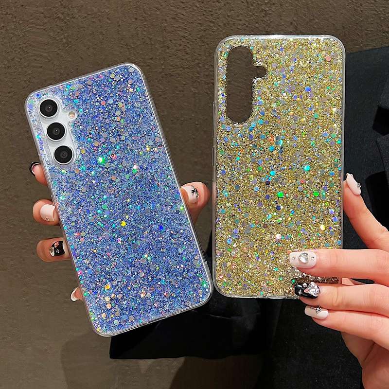 For Samsung Galaxy A54 5G Glitter Sequins Epoxy TPU Phone Case(Purple)