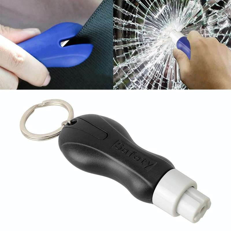 2 in 1 Mini Car Safety Rescue Hammer Life Saving Escape Emergency Hammer Seat Belt Cutter Window ...
