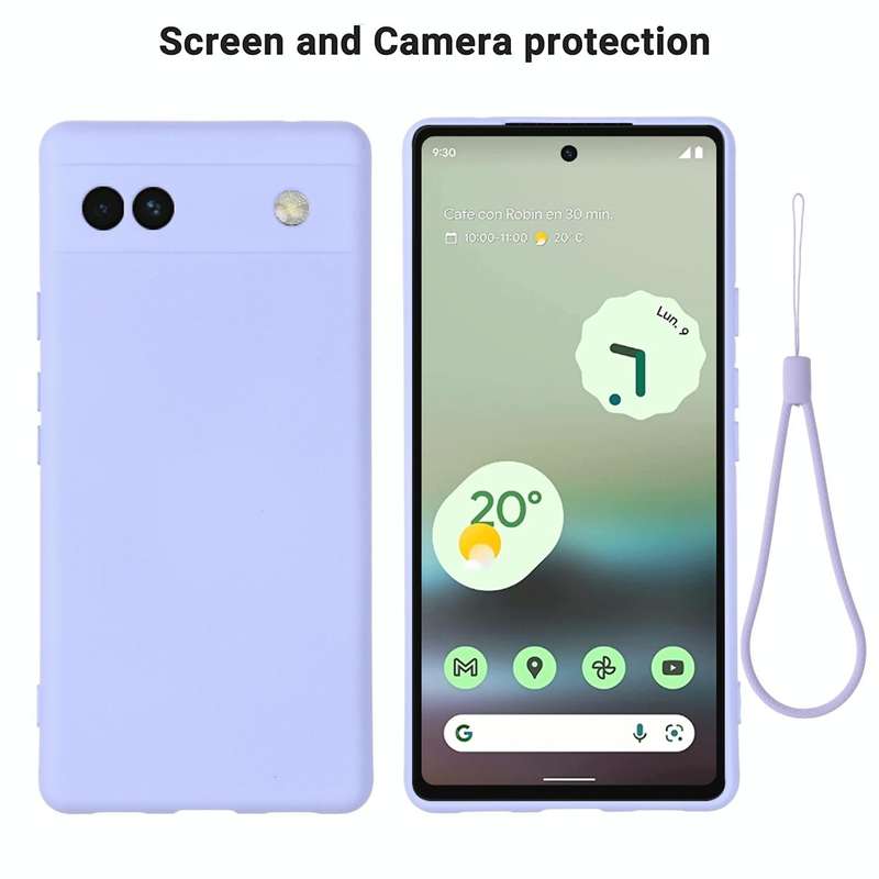 For Google Pixel 6a Pure Color Liquid Silicone Phone Case(Purple)