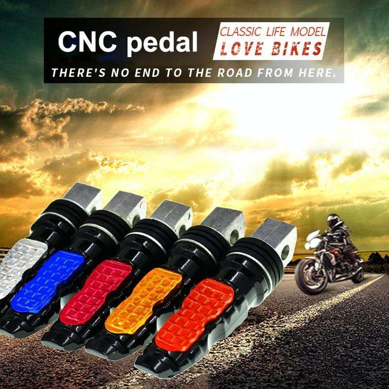 Universal Motor Bike Footpegs Foot Rests Rear Pedals Set Motorcycle Modification Accessories(Red)