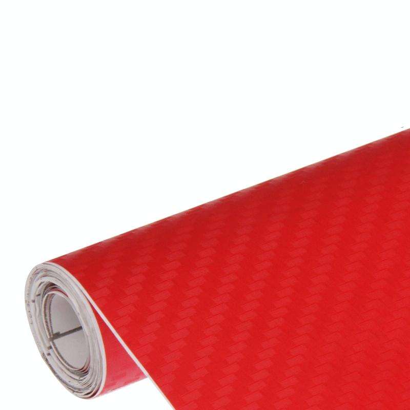 Car Decorative 3D Carbon Fiber PVC Sticker, Size: 152cm x 50cm(Red)