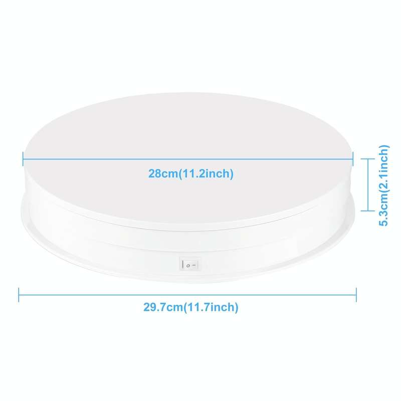 PULUZ 30cm Adjusting Speed Rotating Turntable Display Stand, Load 10-15kg, EU Plug(White)