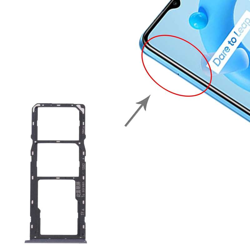 For OPPO Realme C11 (2021) RMX3231 SIM Card Tray + SIM Card Tray + Micro SD Card Tray (Grey)