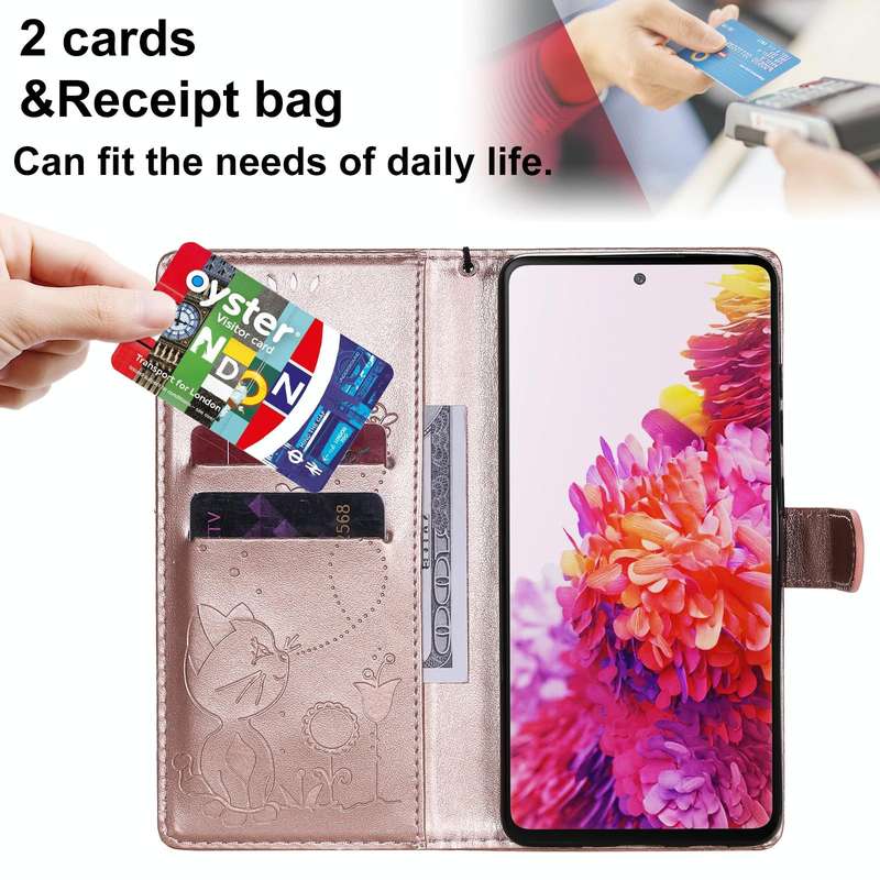 For Samsung Galaxy S20 FE Cat Bee Embossing Pattern Shockproof Horizontal Flip Leather Case with ...