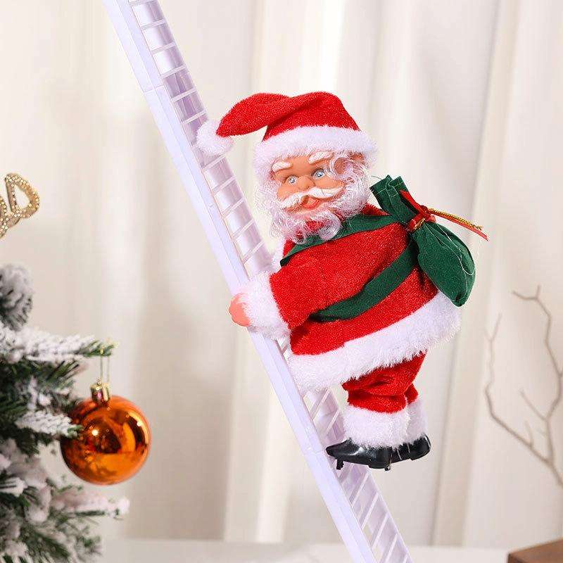 Santa Claus Climb The ladder Electric Plush Toys Stuffed Electronic Music Animal Doll Christmas Toy