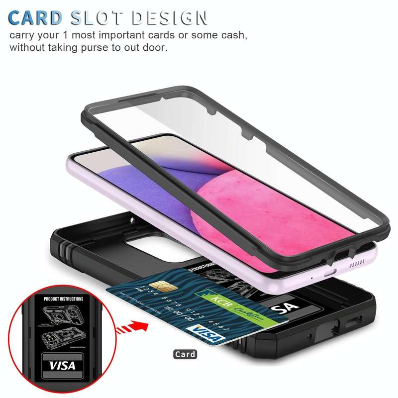 For Samsung Galaxy A33 5G Sliding Camera Cover TPU + PC Phone Case(Black+Black)