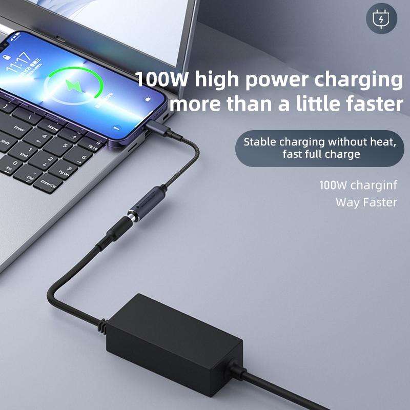 DC 7.4 x 0.6mm to USB-C / Type-C Male 100W Computer Charging Adapter Connector