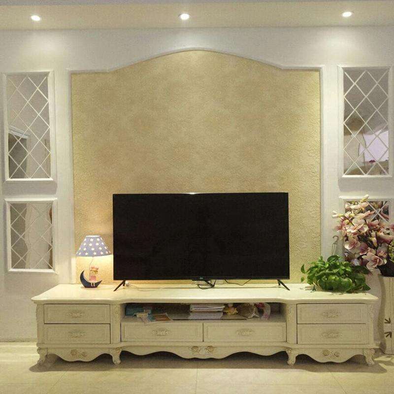 Rhombus Stitching Background Acrylic Mirror Decorative Stickers, Specification: Golden Small