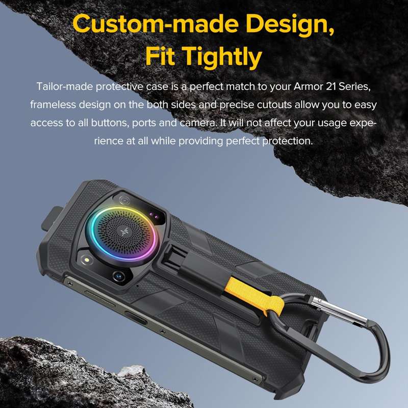For Ulefone Armor 21 Ulefone Back Clip Phone Case with Carabiner(Black)