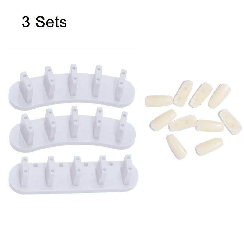 3 Sets Adhesive-Free Nail Practice Stand Nail Display Stand(01 White)