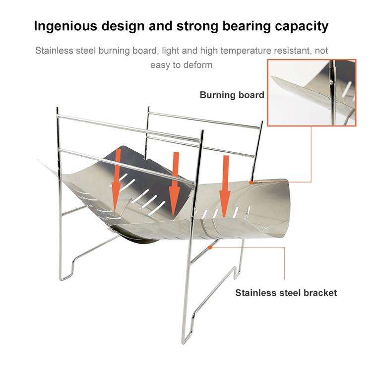 Outdoor Camp Portable Folding Stainless Steel Barbecue Charcoal Grill + Wire Mesh & Base Plate (S...