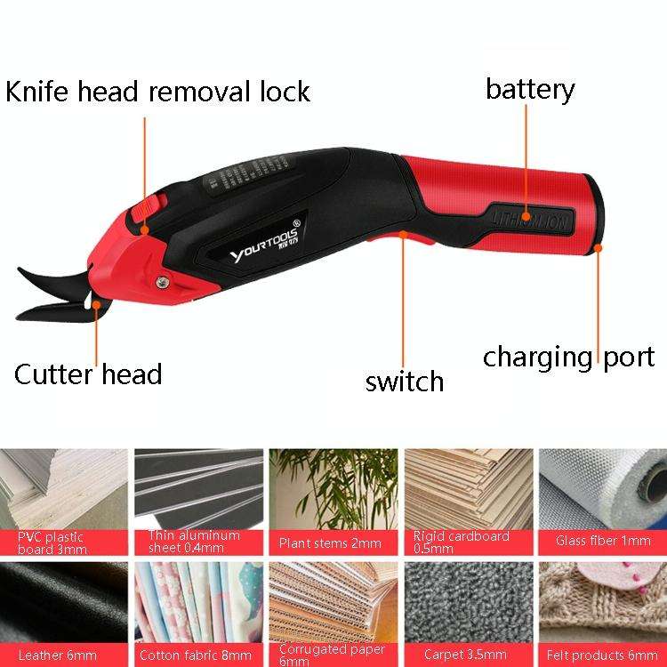 YOURTOOLS Y4005 12W Tungsten Steel Electric Scissors Clothing Leather Carpet Trimming Scissors, U...