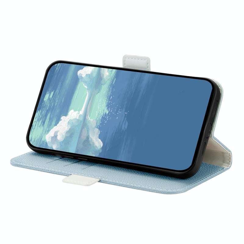 For OPPO A57 5G 2022 Candy Color Litchi Texture Leather Phone Case(Light Blue)