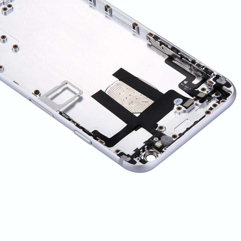 Full Housing Back Cover with Power Button & Volume Button Flex Cable for iPhone 6(Silver)