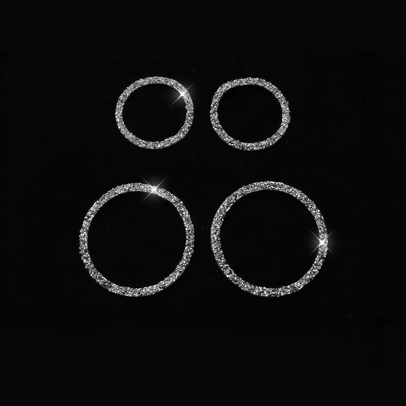 For BMW Series 3 E46 1998-2005 Car Horn Circle Diamond Decoration Sticker, Left and Right Drive