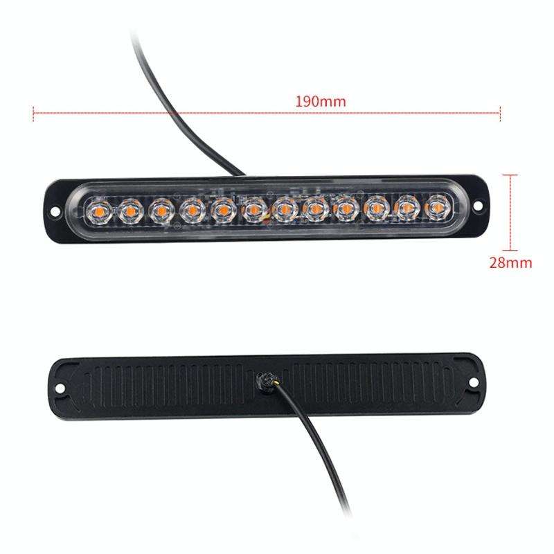 DC12V-24V / 36W Car Truck Emergency Strobe Flash Warning Light 12LEDs Long Ultra-thin Side Lights...