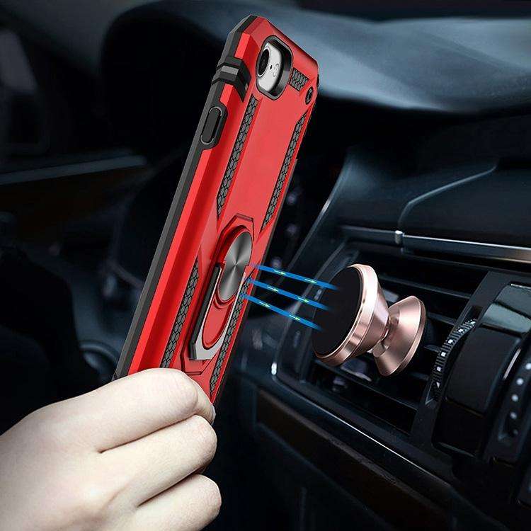 For iPhone SE 2022 / SE 2020 Shockproof TPU + PC Protective Case with 360 Degree Rotating Holder(...