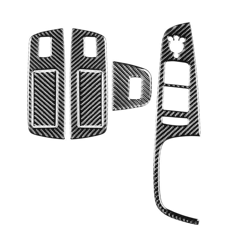 6 in 1 Car Carbon Fiber Window Glass Lifter Panel Decorative Sticker for Audi Q7 2008-2015, Right...