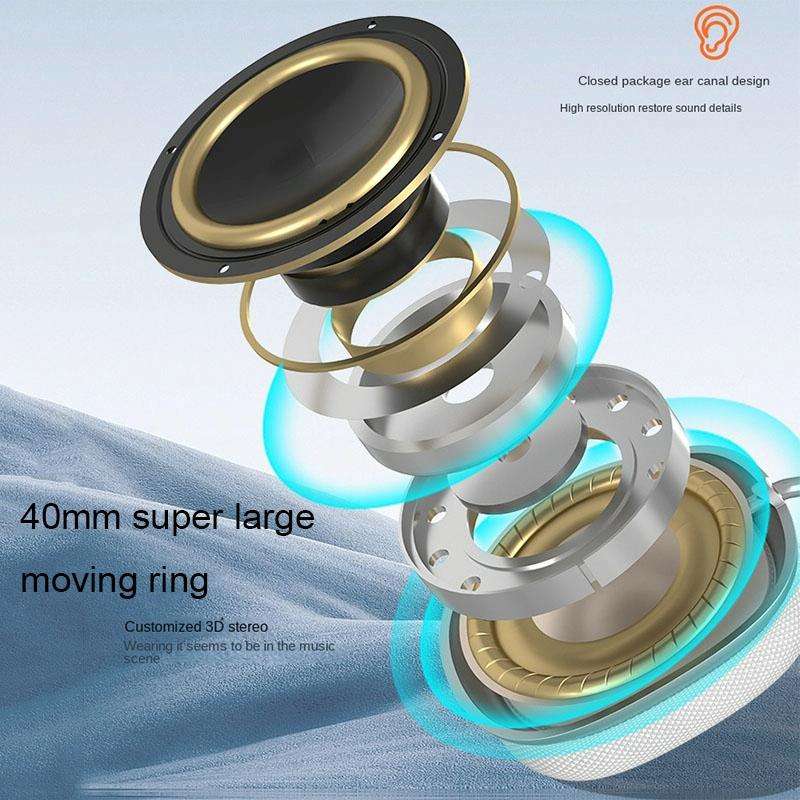 Wireless Bluetooth Headphones Noise Reduction Stereo Gaming Headset(Silver)