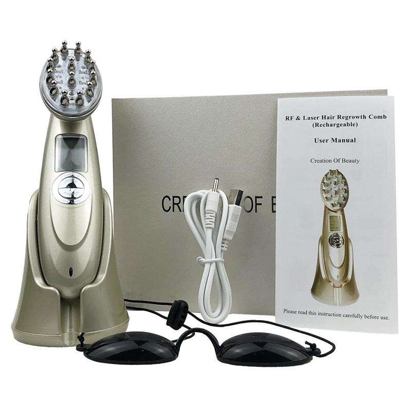 RF Hair Growth Comb Scalp Oil Control & Anti-Hair Loss Massager English Manual(White)