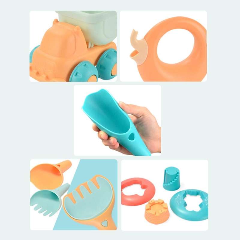5 in 1 Outdoor Play Water Play Sand Soft Silicone Material Tool Children Play Water Toy Set