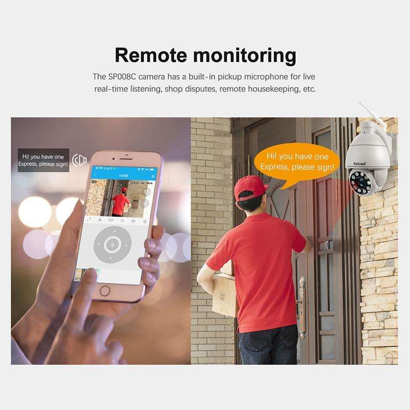 Sricam SP008C 5MP 10X Zoom IP66 Waterproof CCTV WiFi IP Camera Monitor, Plug Type:AU Plug(White)