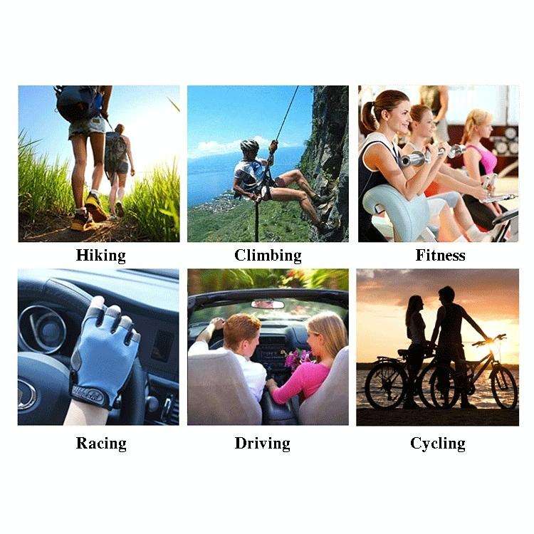 Cycling Shock Absorbing Anti-Slip Gloves Fitness Weight Lifting Training Half-finger Gloves, Size...