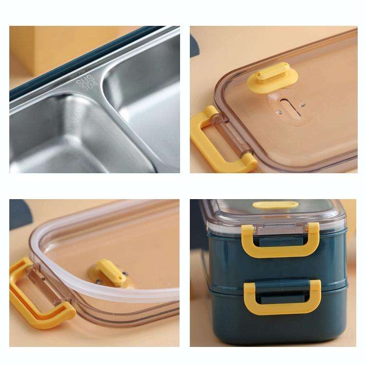 Large Capacity Refillable 304 Stainless Steel Insulated Lunch Box, Specification: 1.6L (Blue)
