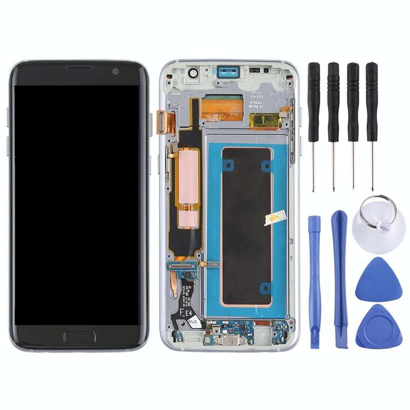 Original Super AMOLED Material LCD Screen and Digitizer Full Assembly(with Frame / Charging Port ...