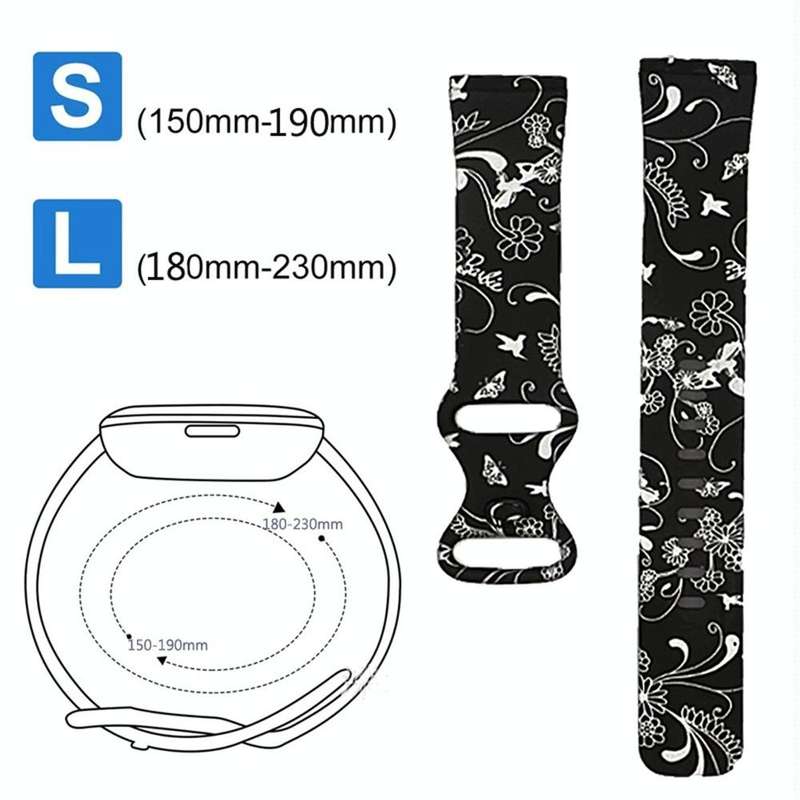 For Fitbit Versa 3 Printing Watch Band, Size: S (K)
