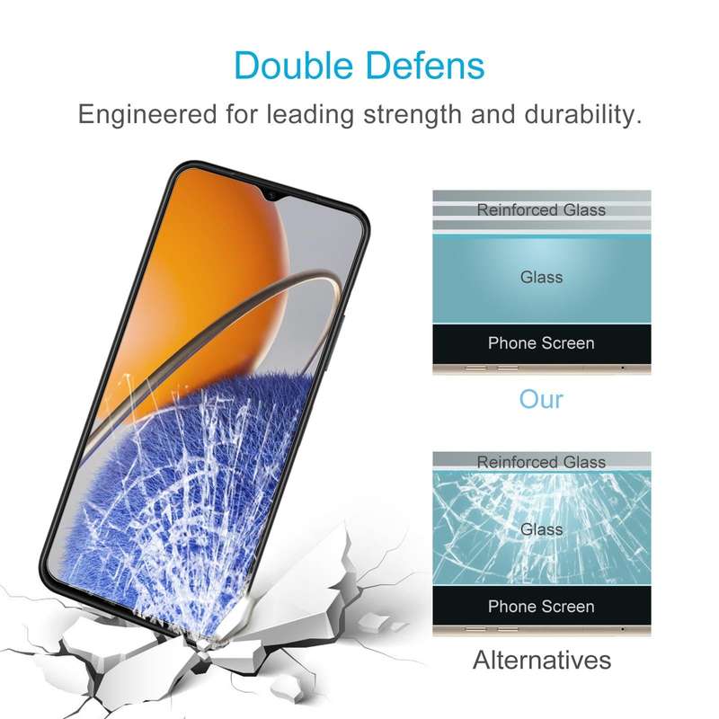 For Huawei nova Y61 / Enjoy 50z 50pcs 0.26mm 9H 2.5D Tempered Glass Film