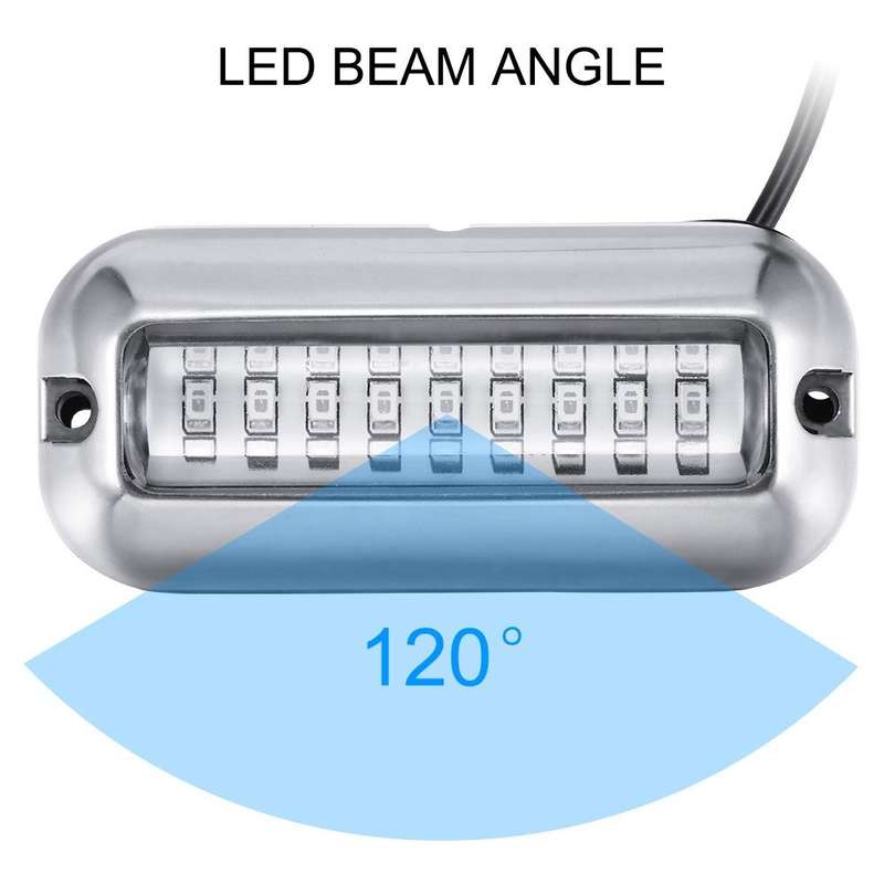 2 PCS MK-027 Ship / Yacht 10-30V 27LEDs Waterproof Stainless Steel Underwater Light(Blue Light)