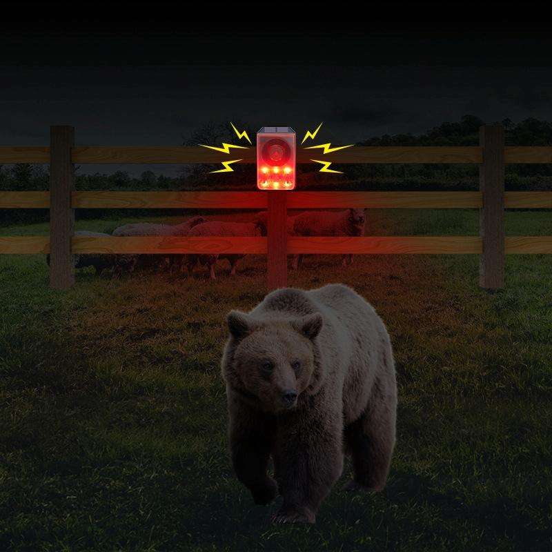 N911N Solar Alarm Infrared Sensor Sound And Light Blast Warning Light Animal Repeller(English Ver...